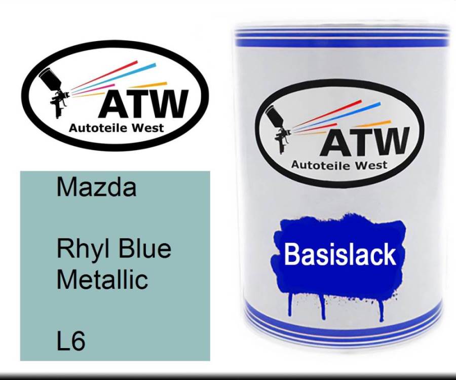 Mazda, Rhyl Blue Metallic, L6: 500ml Lackdose, von ATW Autoteile West.